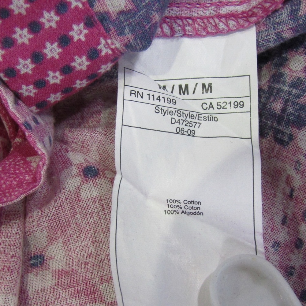 NEW Roxy Pink Handkerchief Print Snap Shirt Size M - Picture 7 of 7